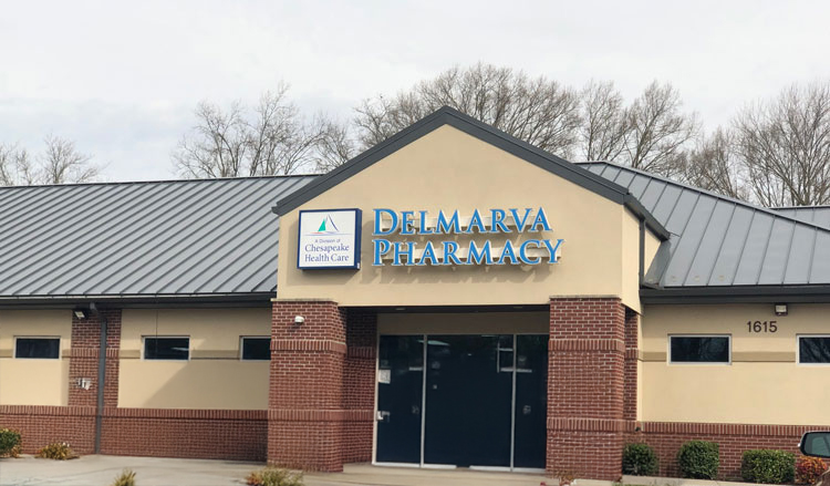 the front of a pharmacy building