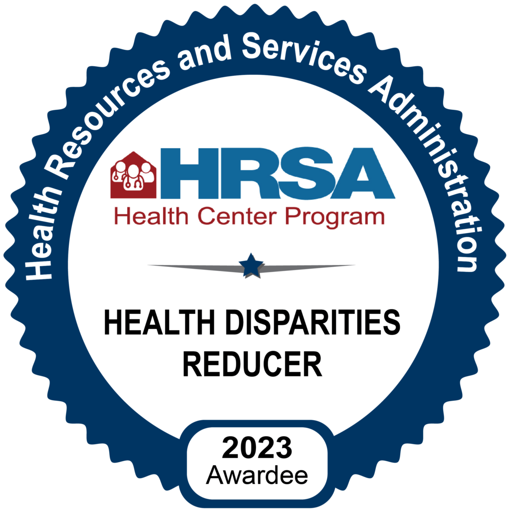 a badge with the words health disparties reducer on it