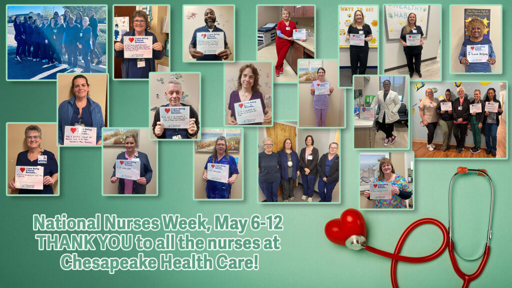 a collage of photos of nurses holding signs