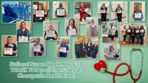 a collage of photos of nurses holding signs